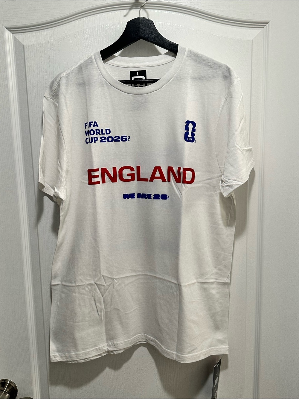 FIFA World Cup 2026 Authentic England White T-Shirt, Size Large